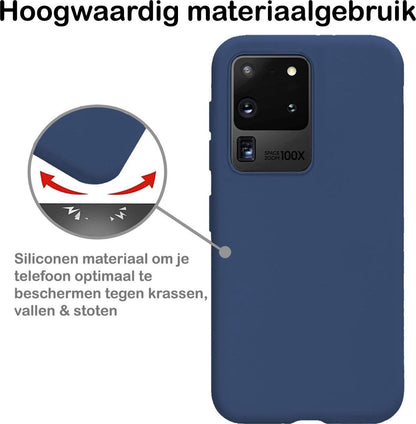 Forterra Samsung S20 Ultra Hoesje Siliconen Backcover Lichtgewicht - Donkerblauw