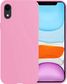 Forterra iPhone XR Hoesje Siliconen Backcover Lichtgewicht - Lichtroze