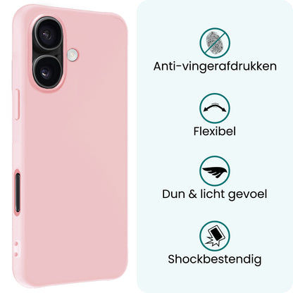 Forterra iPhone 17 Hoesje Siliconen Backcover Lichtgewicht - Lichtroze