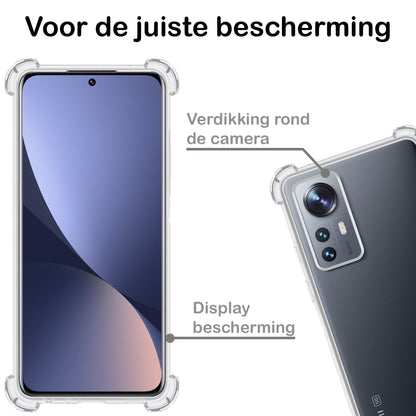 Forterra Xiaomi 12 Pro Hoesje Shockproof Backcover Siliconen - Transparant