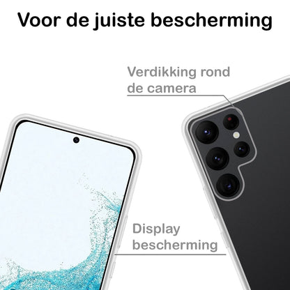 Forterra Samsung S22 Ultra Hoesje Siliconen Backcover Lichtgewicht - Transparant