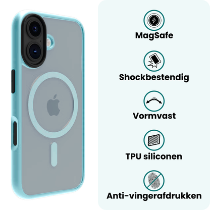 Forterra iPhone 17 Hoesje Geschikt voor Magsafe Backcover Shockproof - Lichtblauw