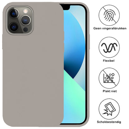 Forterra iPhone 14 Pro Max Hoesje Siliconen Backcover Lichtgewicht - Grijs