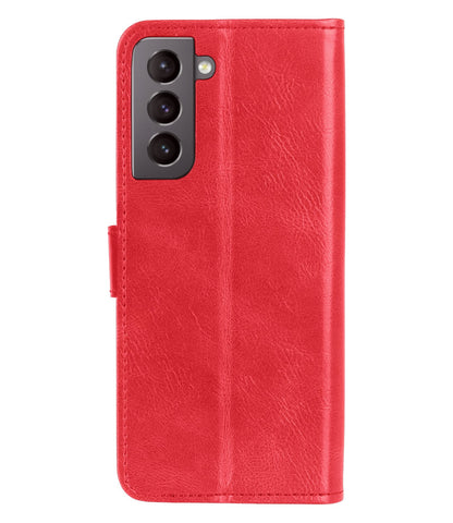 Forterra Samsung S22 Plus Hoesje Bookcase Cover met Kaarthouder - Rood