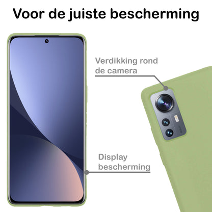 Forterra Xiaomi 12X Hoesje Siliconen Backcover Lichtgewicht - Groen