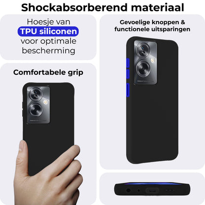 Forterra OPPO A79 Hoesje Siliconen Backcover Lichtgewicht - Zwart