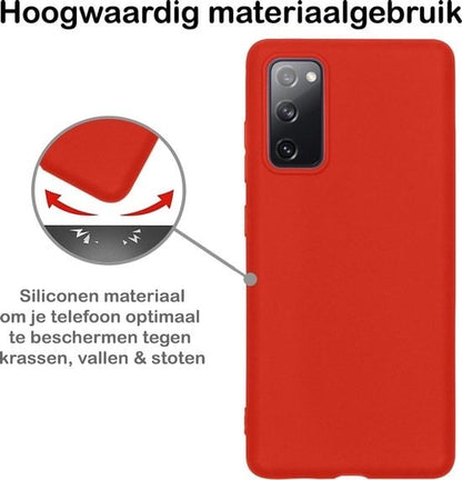 Forterra Samsung S20 FE Hoesje Siliconen Backcover Lichtgewicht - Rood