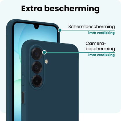 Forterra Samsung A17 Hoesje Siliconen Backcover Lichtgewicht - Donkerblauw