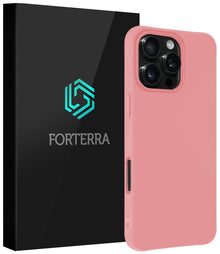 Forterra iPhone 16 Pro Max Hoesje Siliconen Backcover Lichtgewicht - Lichtroze