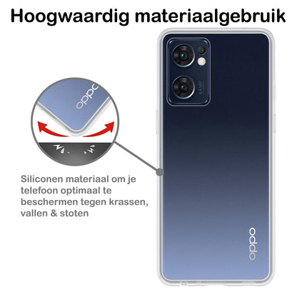 Forterra OPPO Find X5 Lite Hoesje Siliconen Backcover Lichtgewicht - Transparant