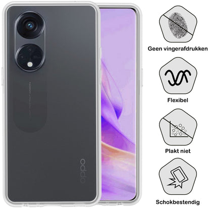 Forterra OPPO Reno 8T 4G Hoesje Siliconen Backcover Lichtgewicht - Transparant