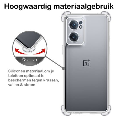 Forterra OnePlus Nord CE 2 Hoesje Shockproof Backcover Siliconen - Transparant