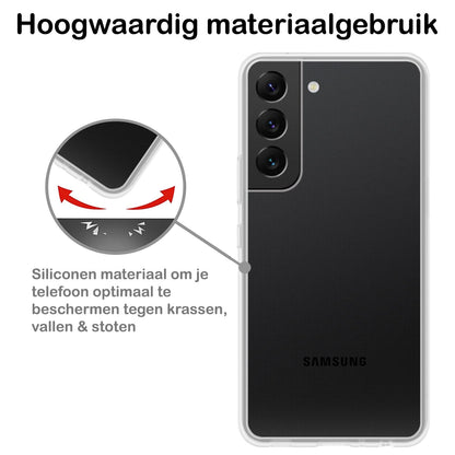 Forterra Samsung S22 Hoesje Siliconen Backcover Lichtgewicht - Transparant