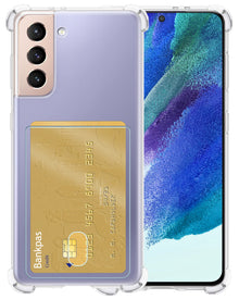 Forterra Samsung S21 FE Hoesje Kaarthouder Backcover Shockproof - Transparant
