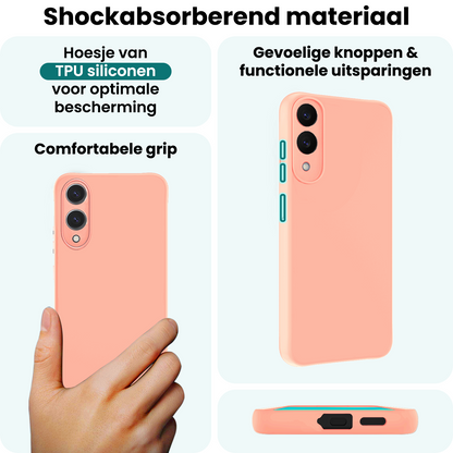 Forterra Samsung S25 Edge Hoesje Siliconen Backcover Lichtgewicht - Lichtroze