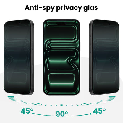 Forterra Privacy Screenprotector Geschikt voor Apple iPhone 17 Pro Max - Met Installatie Kit - Privacy - Beschermglas - Flexibel Glas - Tempered Glass - Screen Protector