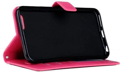 Forterra iPhone 5/5s/5SE Hoesje Bookcase Cover met Kaarthouder - Donkerroze
