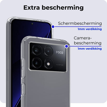 Forterra Xiaomi Poco X6 Pro 5G Hoesje Siliconen Backcover Lichtgewicht - Transparant