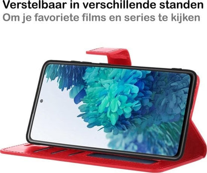 Forterra Samsung S20 FE Hoesje Bookcase Cover met Kaarthouder - Rood
