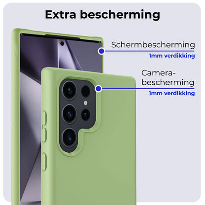 Forterra Samsung S24 Ultra Hoesje Siliconen Backcover Lichtgewicht - Groen