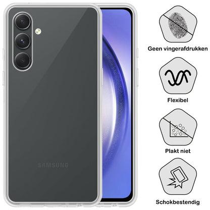 Forterra Samsung A54 Hoesje Siliconen Backcover Lichtgewicht - Transparant