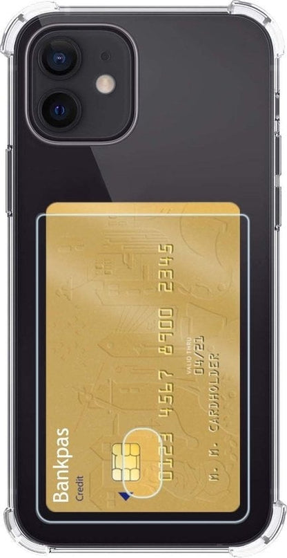 Forterra iPhone 12 Hoesje Kaarthouder Backcover Shockproof - Transparant