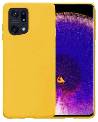 Forterra OPPO Find X5 Pro Hoesje Siliconen Backcover Lichtgewicht - Geel