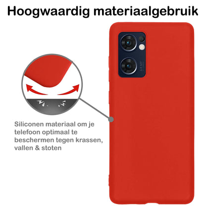 Forterra OPPO Find X5 Lite Hoesje Siliconen Backcover Lichtgewicht - Rood