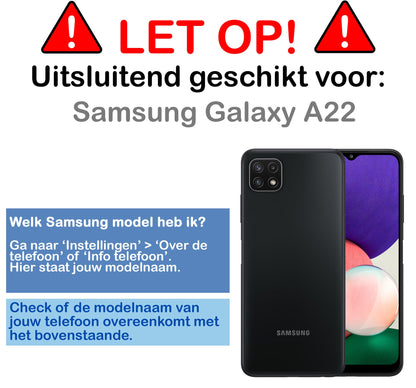 Forterra Samsung A22 5G Hoesje Kaarthouder Backcover Shockproof - Transparant