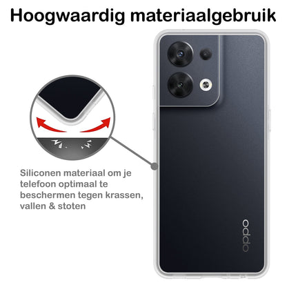 Forterra OPPO Reno 8 Hoesje Siliconen Backcover Lichtgewicht - Transparant