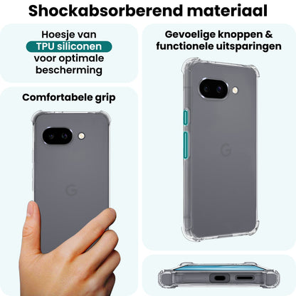 Forterra Google Pixel 9a Hoesje Shockproof Backcover Siliconen - Transparant