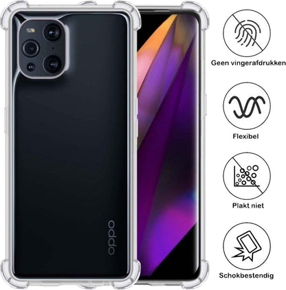 Forterra OPPO Find X3 Pro Hoesje Shockproof Backcover Siliconen - Transparant