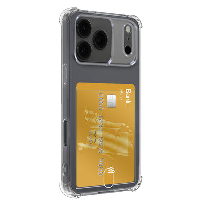Forterra iPhone 17 Pro Hoesje Kaarthouder Backcover Shockproof - Transparant