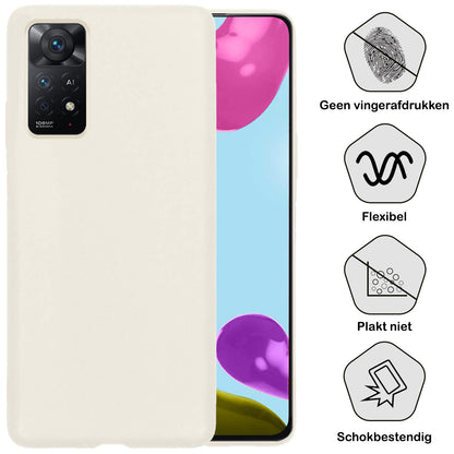 Forterra Xiaomi Redmi Note 11 Hoesje Siliconen Backcover Lichtgewicht - Wit