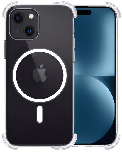 Forterra iPhone 15 Plus Hoesje Geschikt voor Magsafe Backcover Shockproof - Transparant