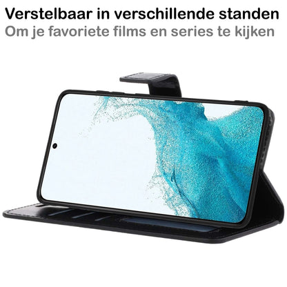 Forterra Samsung S22 Ultra Hoesje Bookcase Cover met Kaarthouder - Zwart