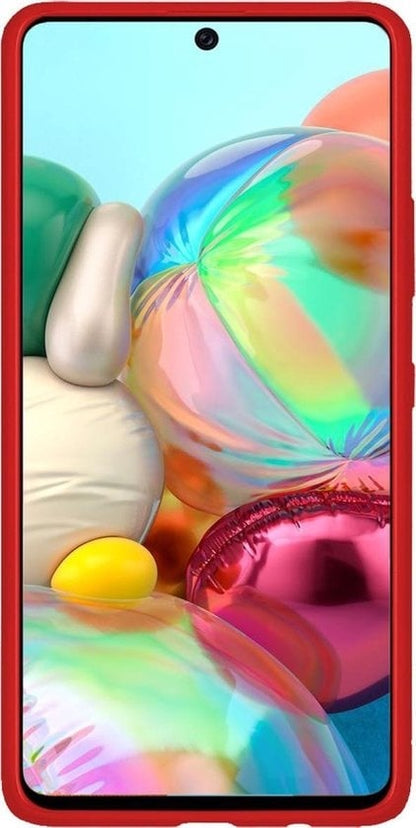 Forterra Samsung A71 Hoesje Siliconen Backcover Lichtgewicht - Rood