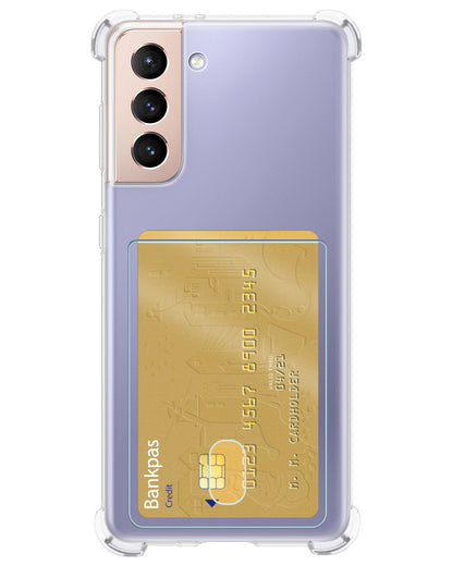 Forterra Samsung S21 FE Hoesje Kaarthouder Backcover Shockproof - Transparant