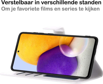 Forterra Samsung A72 5G Hoesje Bookcase Cover met Kaarthouder - Wit