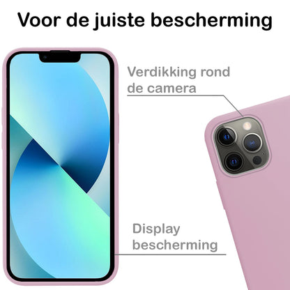 Forterra iPhone 13 Pro Hoesje Siliconen Backcover Lichtgewicht - Lila