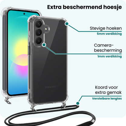 Forterra Samsung A27 Hoesje met Koord Backcover Shockproof - Transparant