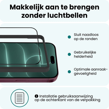 Forterra iPhone 18 Pro Max Screenprotector Gehard Glas met Installatieframe