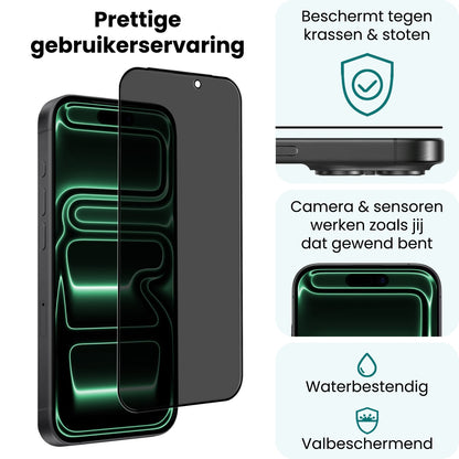 Forterra iPhone 17 Pro Max Screenprotector Gehard Glas - Privacy