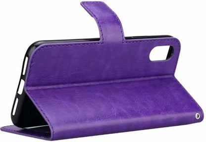 Forterra iPhone Xs Hoesje Bookcase Cover met Kaarthouder - Paars