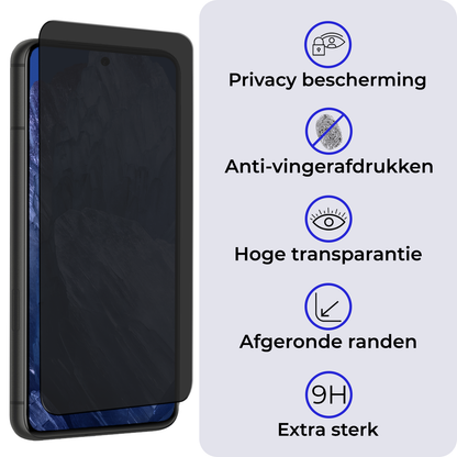 Forterra Google Pixel 8a Screenprotector Gehard Glas - Privacy
