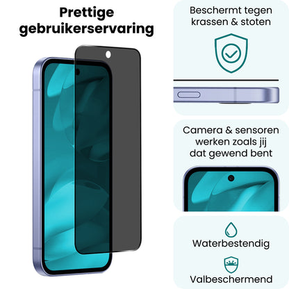 Forterra Google Pixel 9a Screenprotector Gehard Glas - Privacy