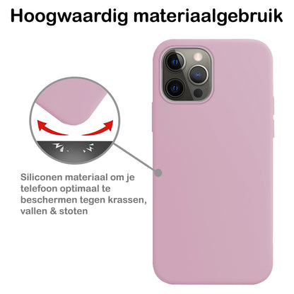 Forterra iPhone 14 Pro Max Hoesje Siliconen Backcover Lichtgewicht - Lila