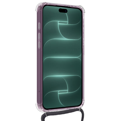 Forterra iPhone 18 Pro Max Hoesje Kaarthouder met Koord Backcover Shockproof - Transparant