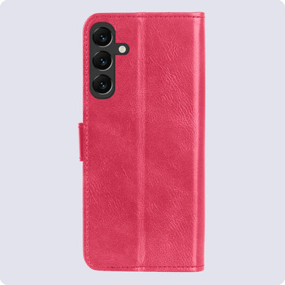 Forterra Samsung A55 Hoesje Bookcase Cover met Kaarthouder - Donkerroze