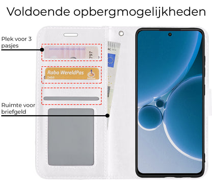 Forterra OnePlus Nord 3 Hoesje Bookcase Cover met Kaarthouder - Wit